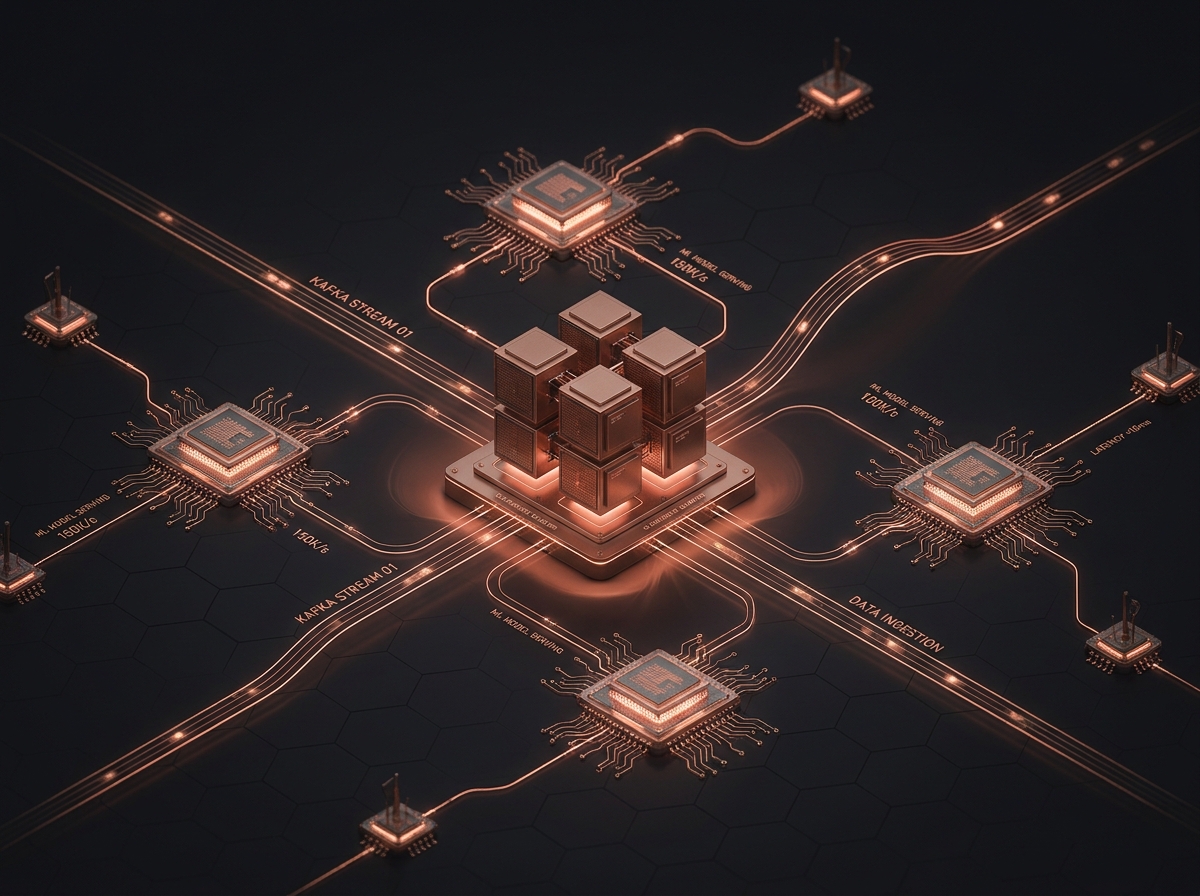 Sivaro production AI infrastructure — ClickHouse cluster, Kafka streams, ML model serving