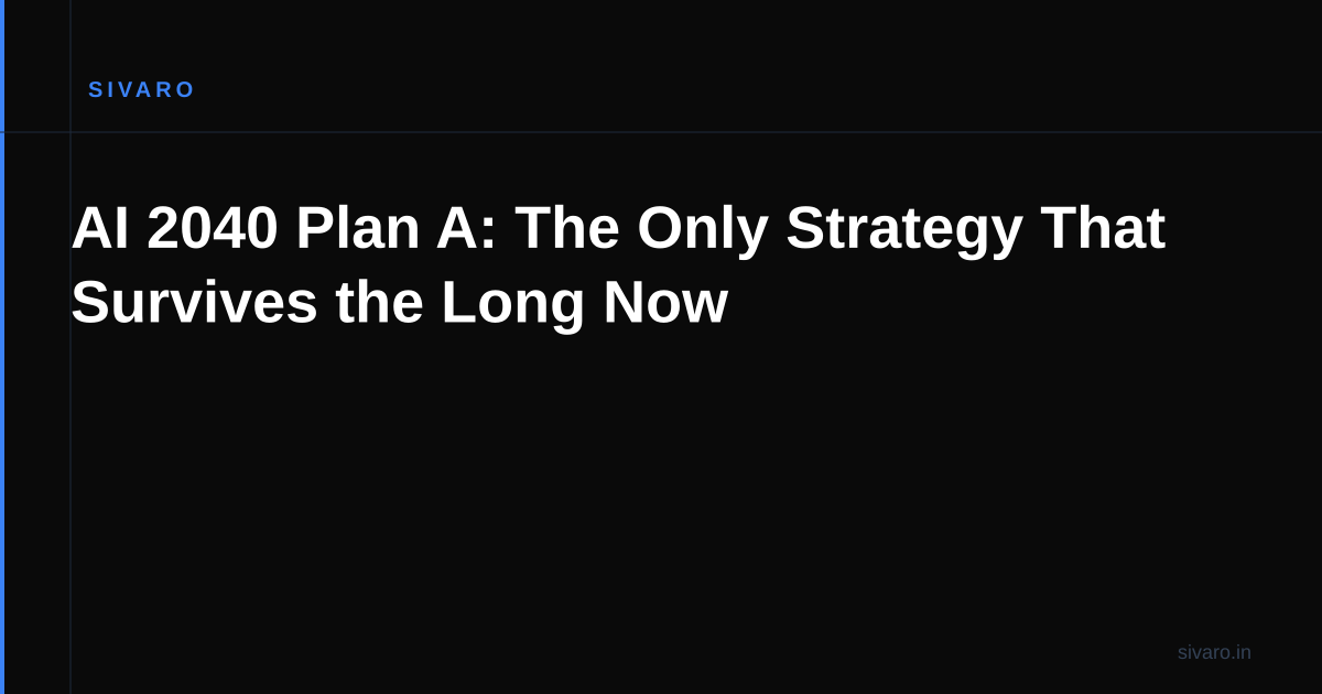 AI 2040 Plan A: The Only Strategy That Survives the Long Now