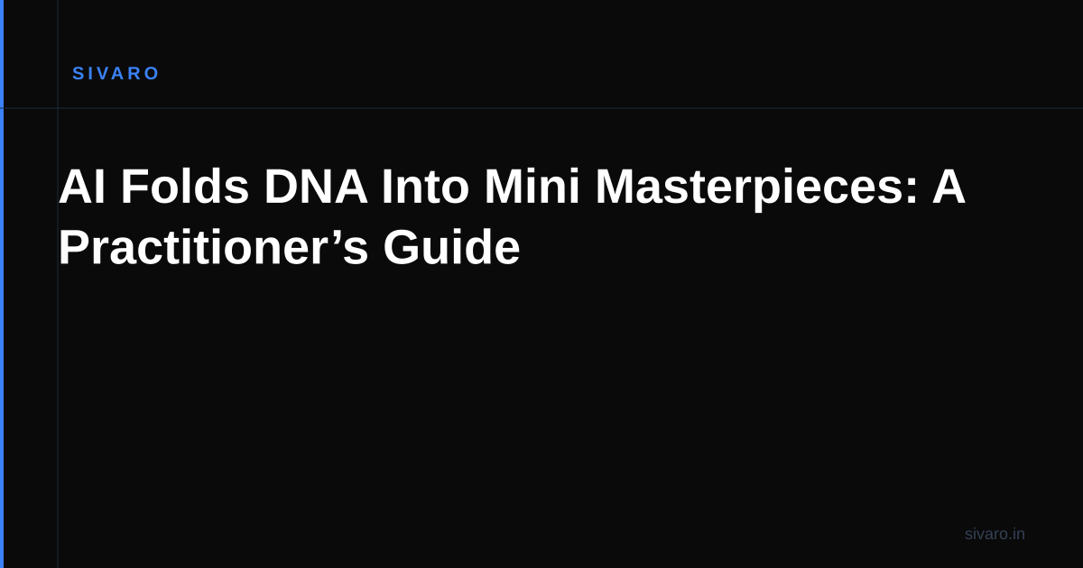AI Folds DNA Into Mini Masterpieces: A Practitioner’s Guide