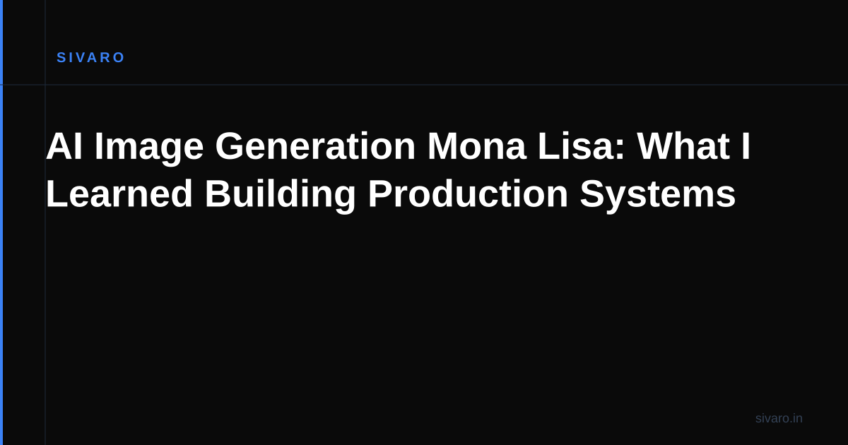 AI Image Generation Mona Lisa: What I Learned Building Production Systems