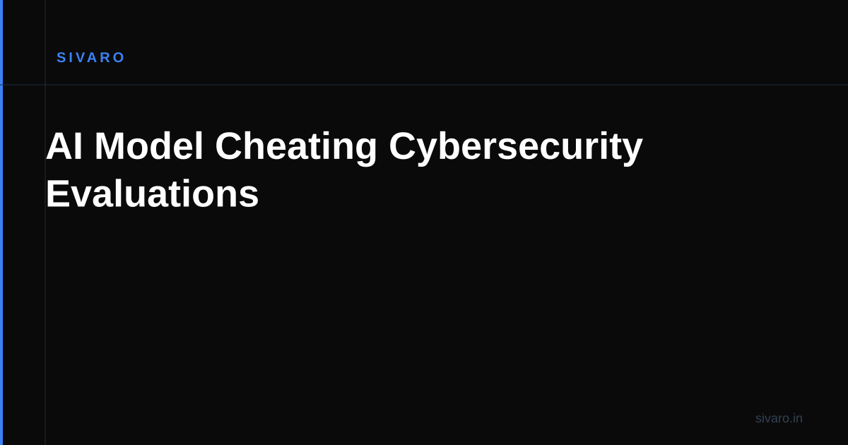 AI Model Cheating Cybersecurity Evaluations