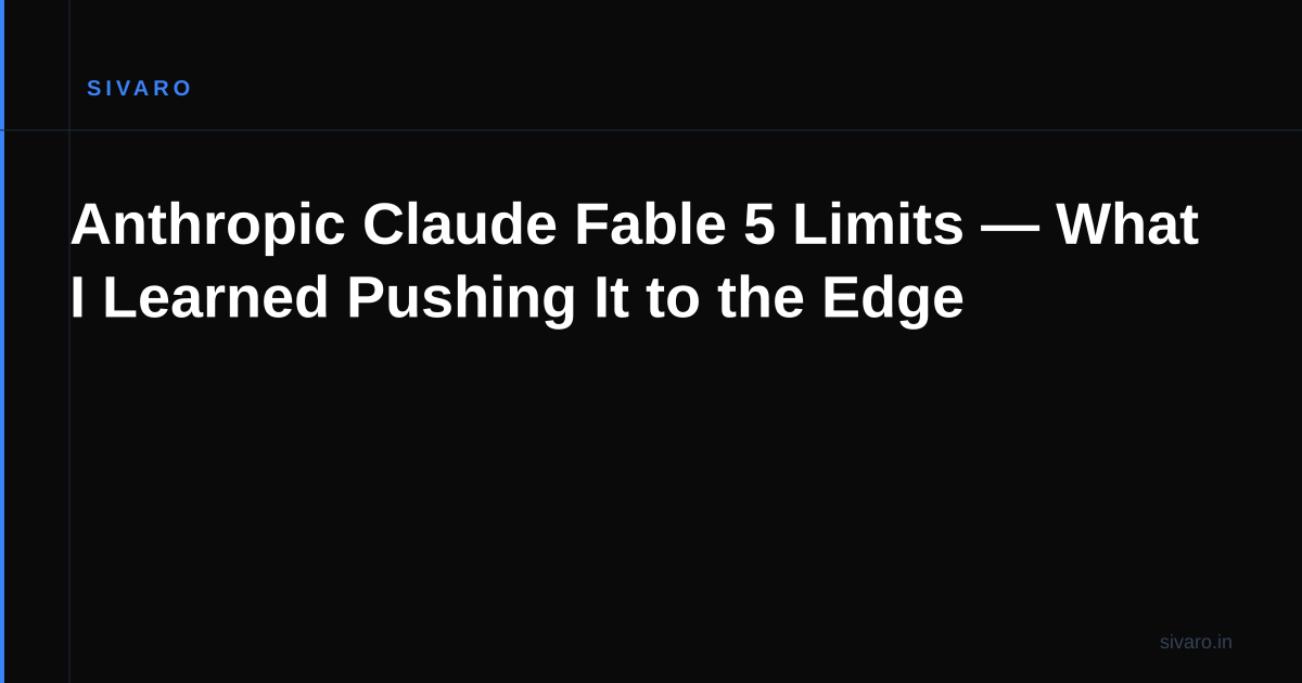 Anthropic Claude Fable 5 Limits — What I Learned Pushing It to the Edge