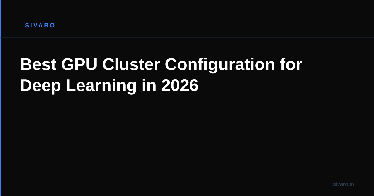 Best GPU Cluster Configuration for Deep Learning in 2026
