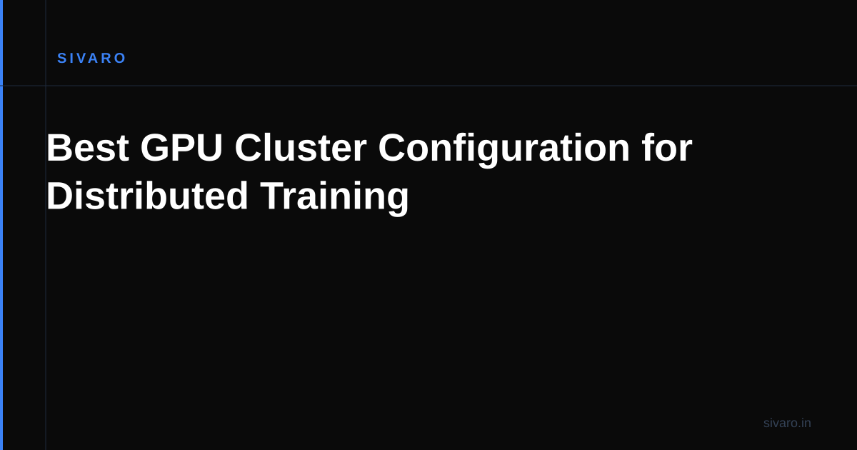 Best GPU Cluster Configuration for Distributed Training