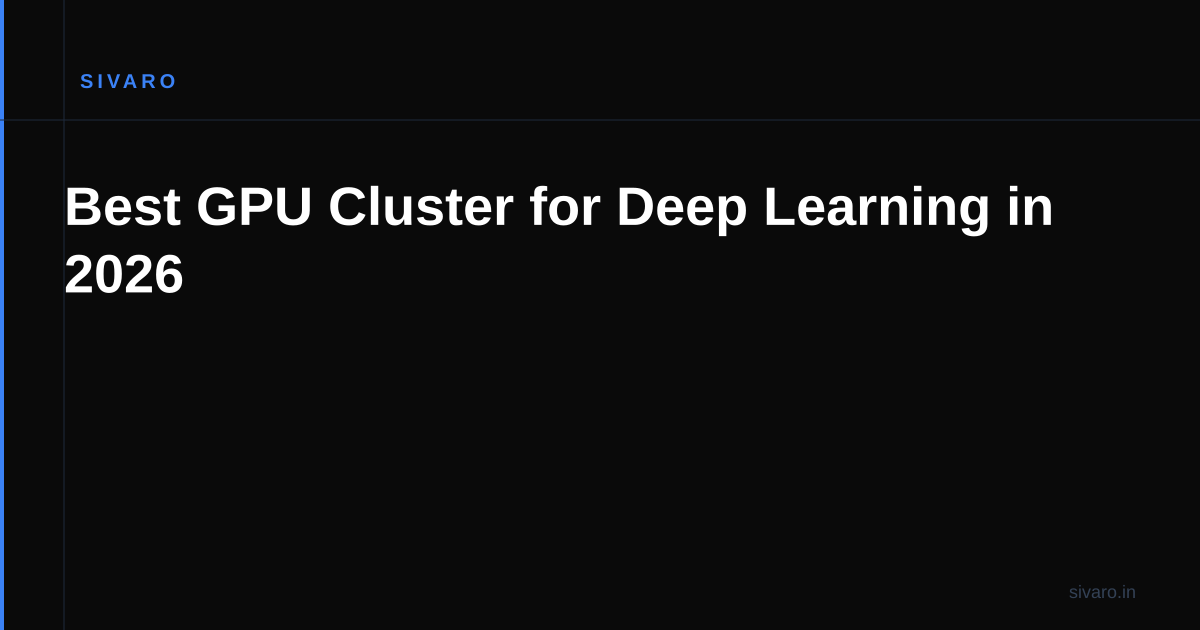 Best GPU Cluster for Deep Learning in 2026