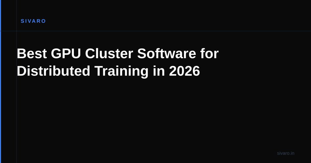 Best GPU Cluster Software for Distributed Training in 2026