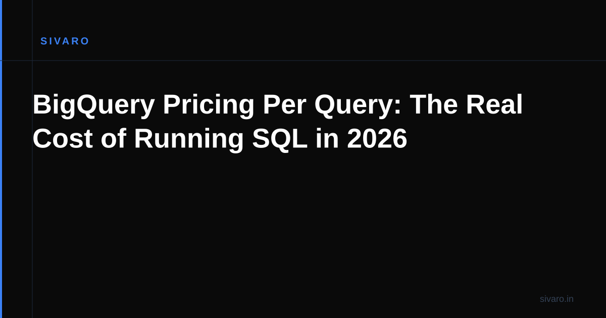 BigQuery Pricing Per Query: The Real Cost of Running SQL in 2026
