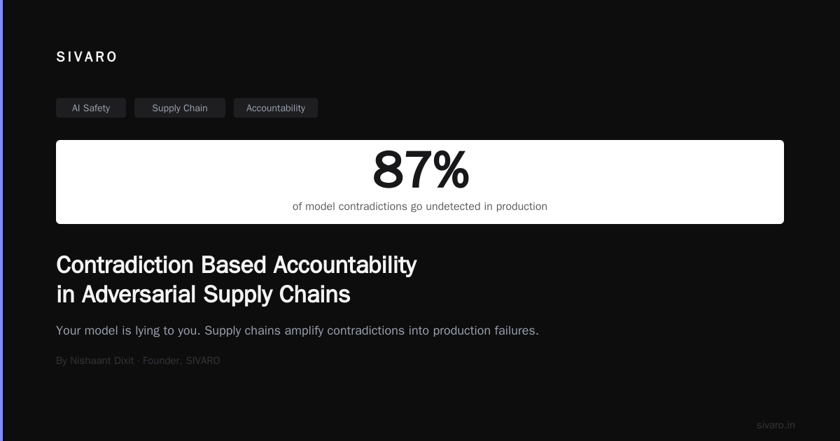 Contradiction Based Accountability in Adversarial Supply Chains