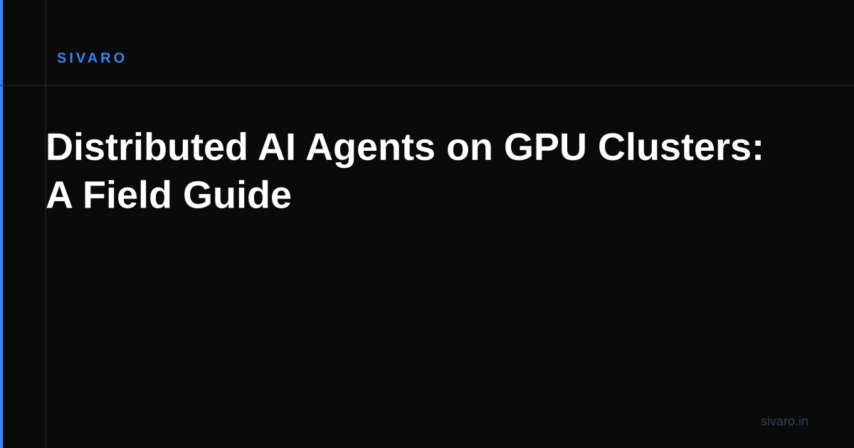 Distributed AI Agents on GPU Clusters: A Field Guide