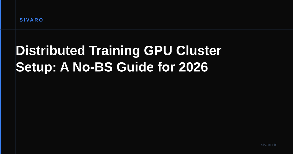 Distributed Training GPU Cluster Setup: A No-BS Guide for 2026