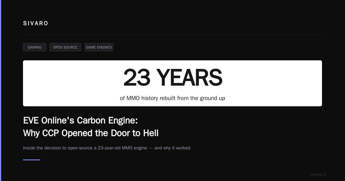 EVE Online's Carbon Engine: Why CCP Opened the Door to Hell