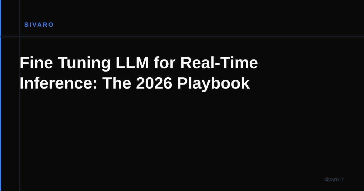 Fine Tuning LLM for Real-Time Inference: The 2026 Playbook