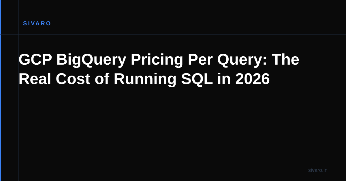 GCP BigQuery Pricing Per Query: The Real Cost of Running SQL in 2026