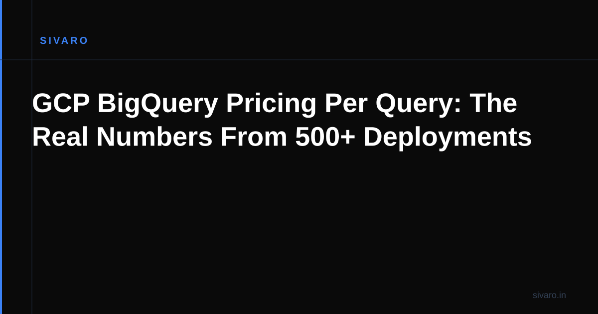 GCP BigQuery Pricing Per Query: The Real Numbers From 500+ Deployments