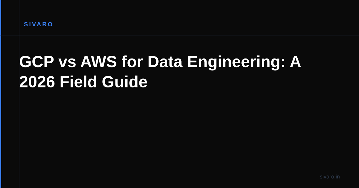 GCP vs AWS for Data Engineering: A 2026 Field Guide