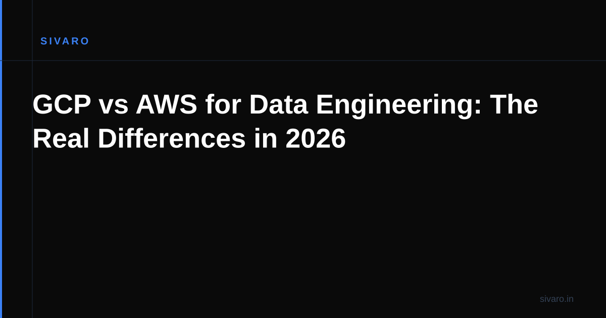 GCP vs AWS for Data Engineering: The Real Differences in 2026