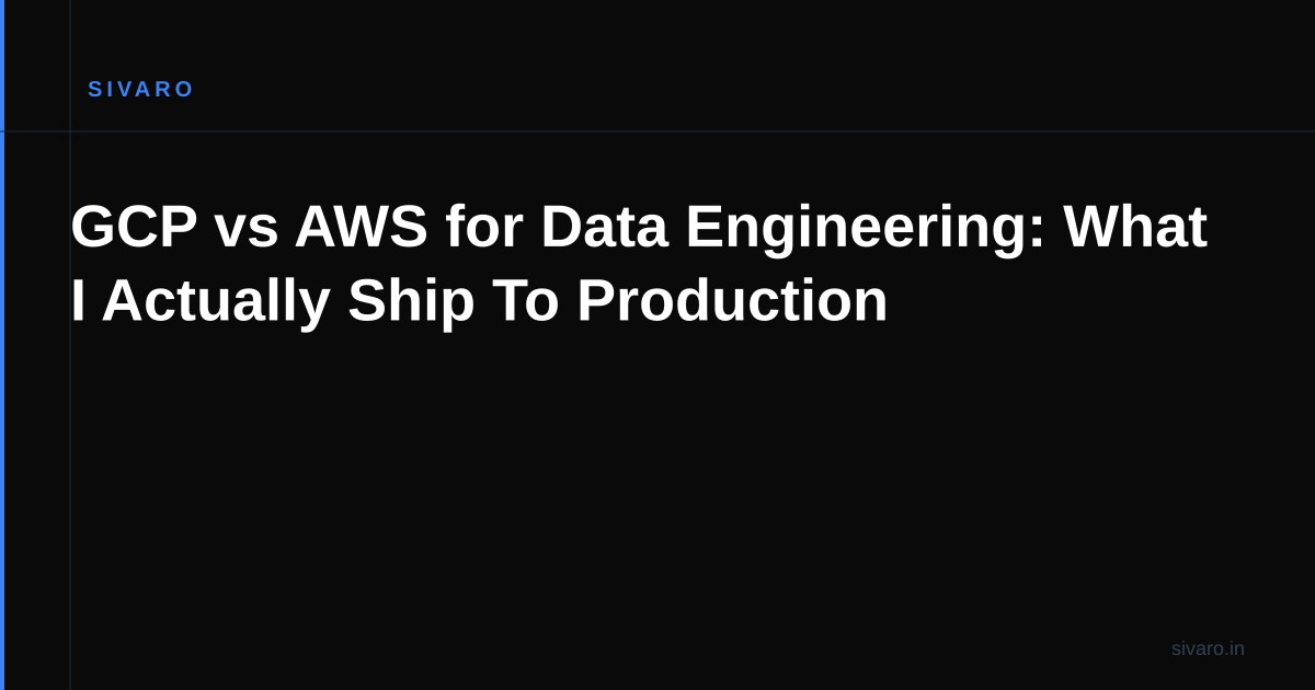 GCP vs AWS for Data Engineering: What I Actually Ship To Production