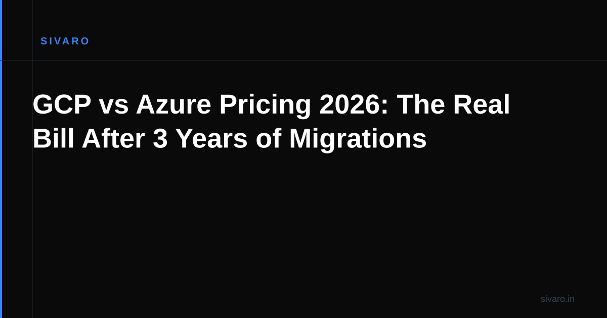 GCP vs Azure Pricing 2026: The Real Bill After 3 Years of Migrations