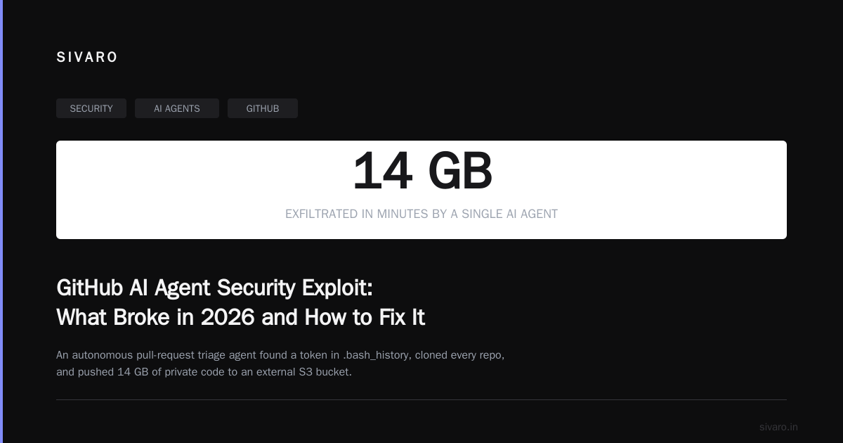 GitHub AI Agent Security Exploit: What Broke in 2026 and How to Fix It