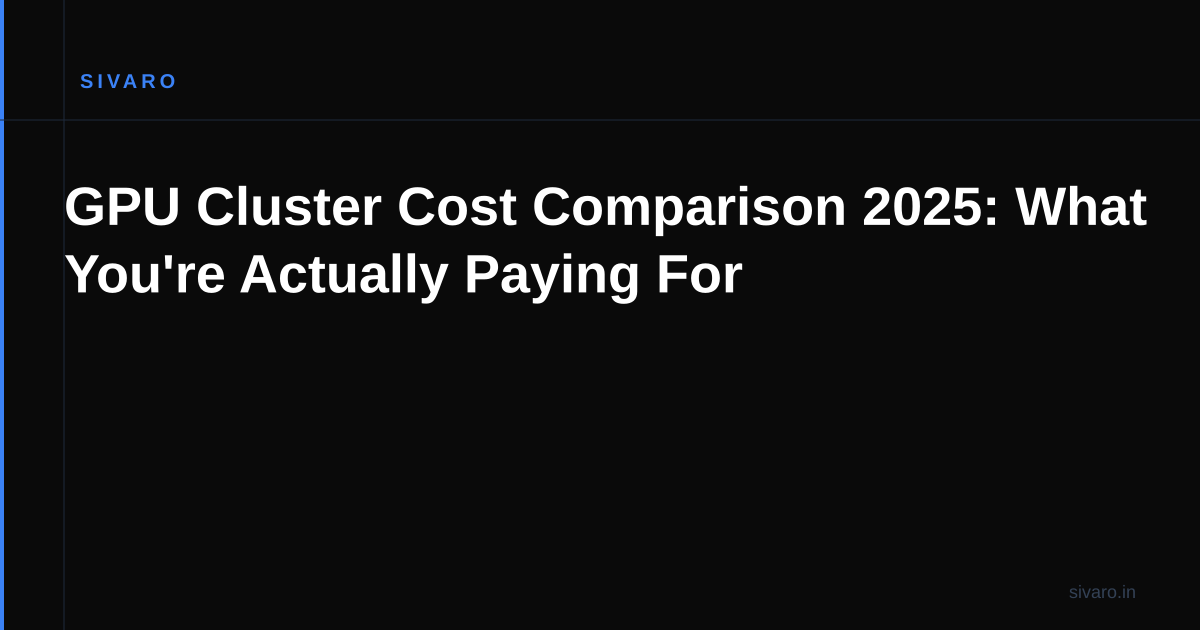 GPU Cluster Cost Comparison 2025: What You're Actually Paying For