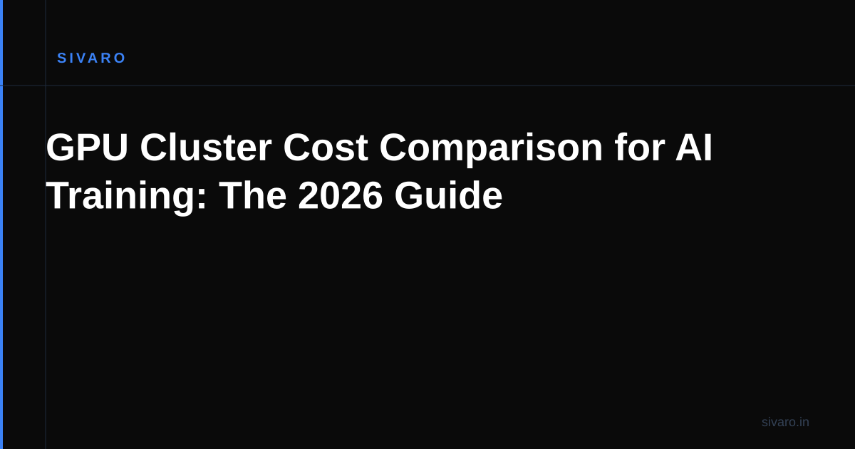 GPU Cluster Cost Comparison for AI Training: The 2026 Guide