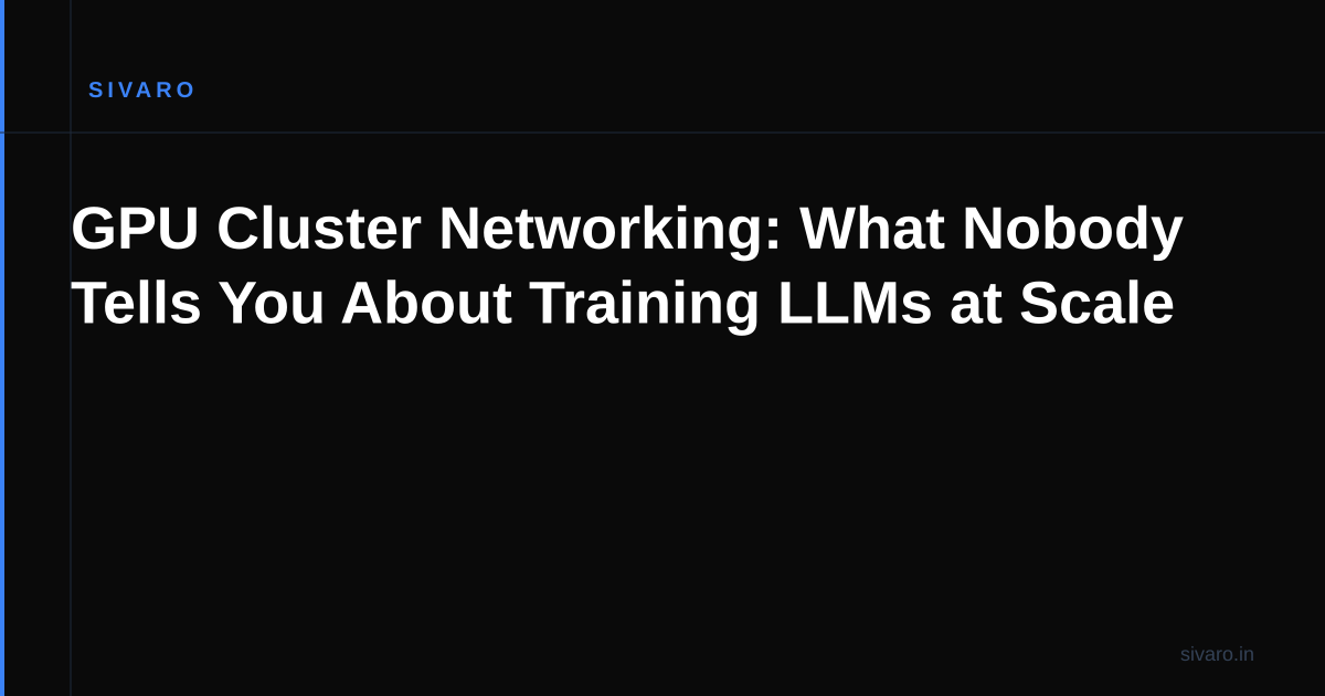 GPU Cluster Networking: What Nobody Tells You About Training LLMs at Scale