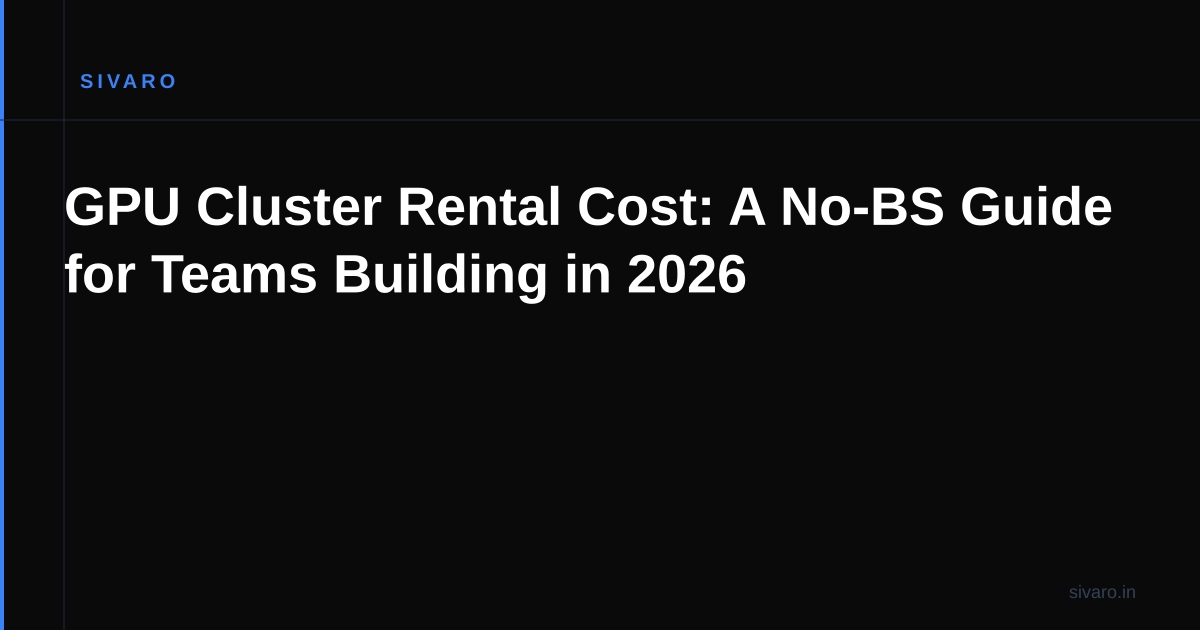 GPU Cluster Rental Cost: A No-BS Guide for Teams Building in 2026