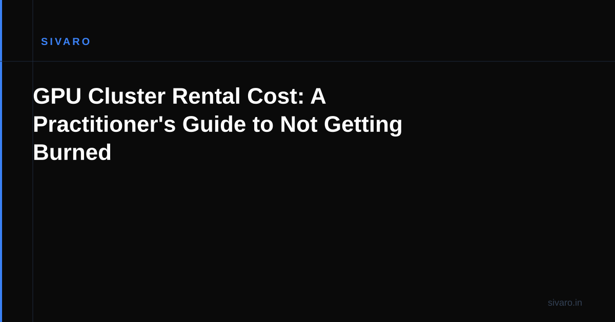 GPU Cluster Rental Cost: A Practitioner's Guide to Not Getting Burned