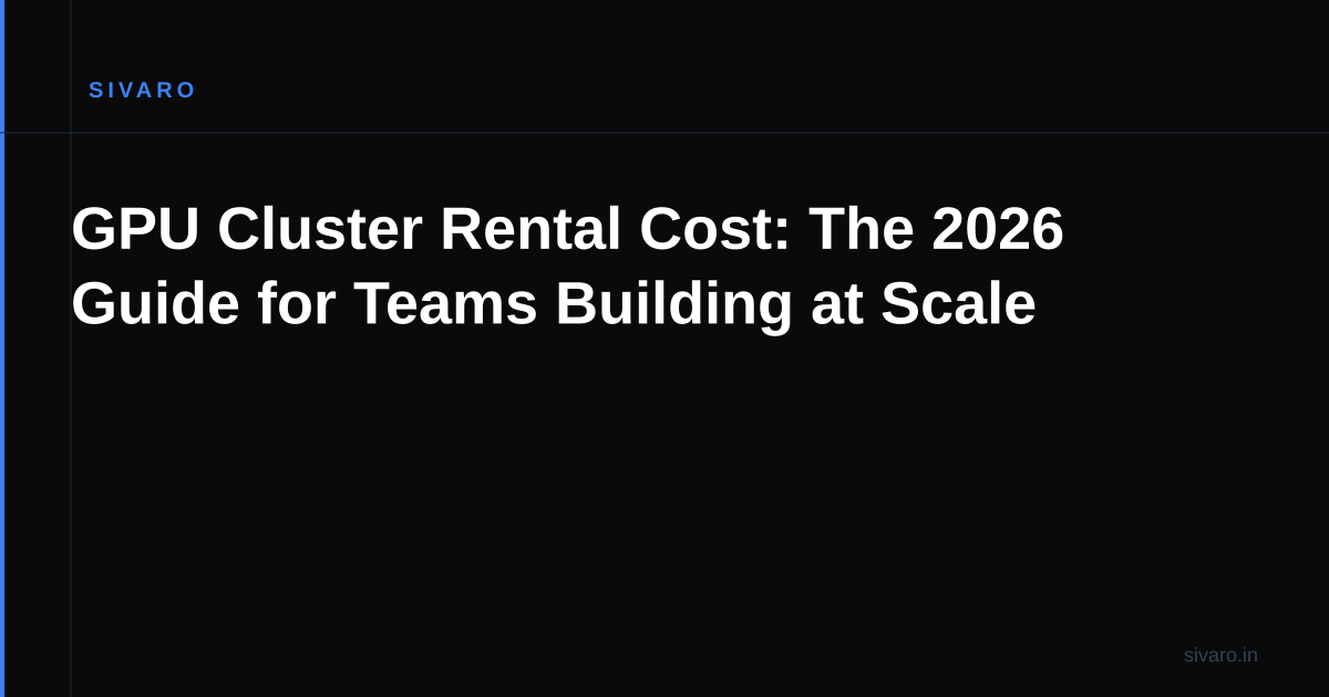 GPU Cluster Rental Cost: The 2026 Guide for Teams Building at Scale