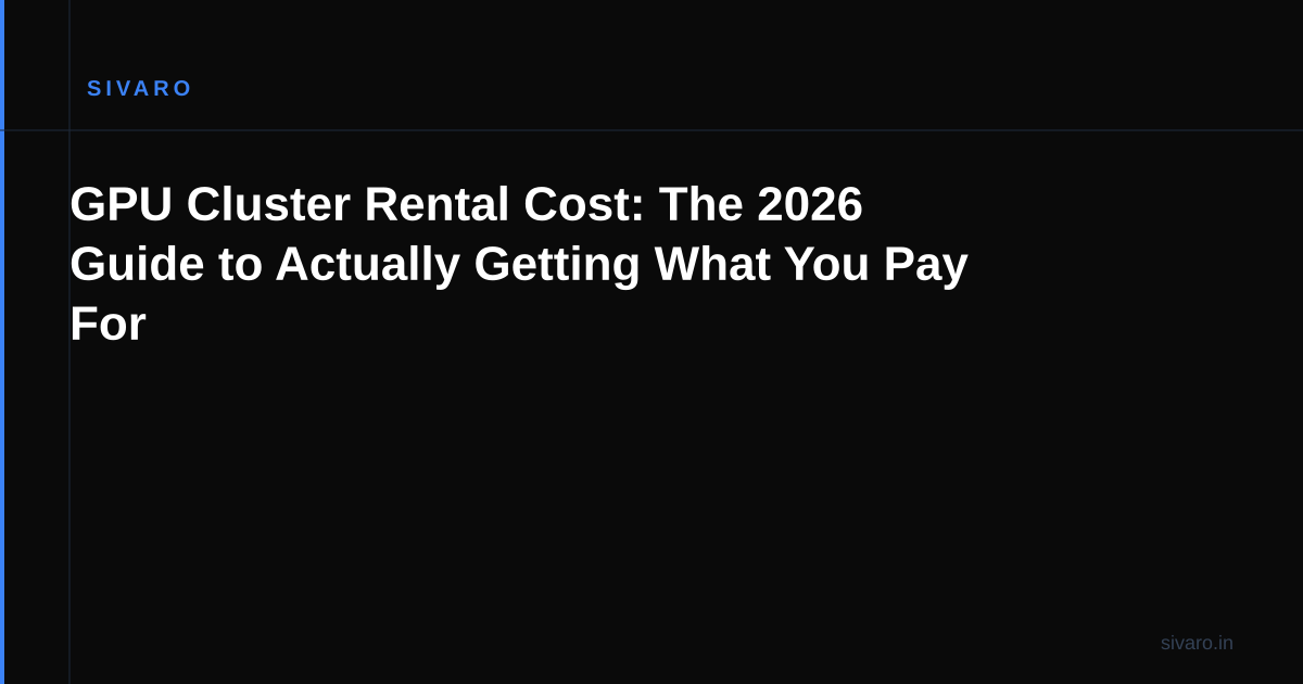 GPU Cluster Rental Cost: The 2026 Guide to Actually Getting What You Pay For