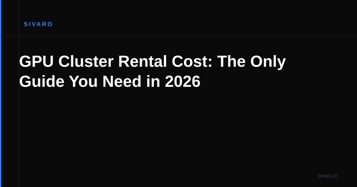 GPU Cluster Rental Cost: The Only Guide You Need in 2026