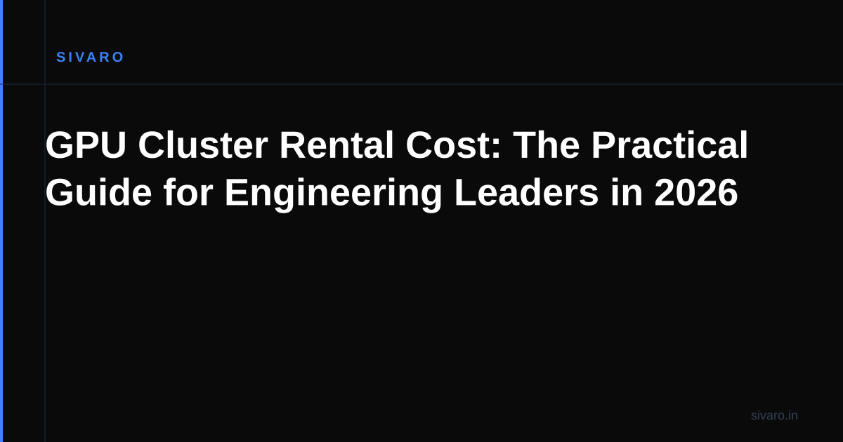 GPU Cluster Rental Cost: The Practical Guide for Engineering Leaders in 2026