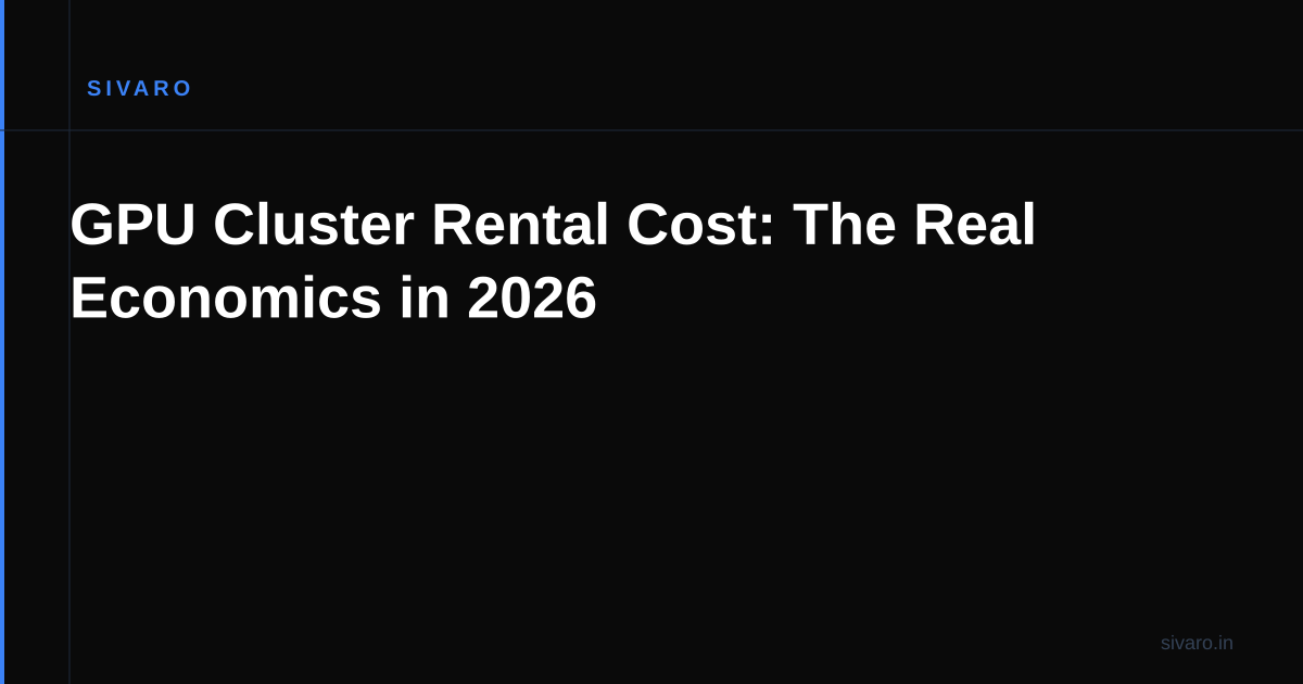 GPU Cluster Rental Cost: The Real Economics in 2026