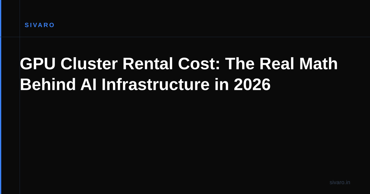 GPU Cluster Rental Cost: The Real Math Behind AI Infrastructure in 2026
