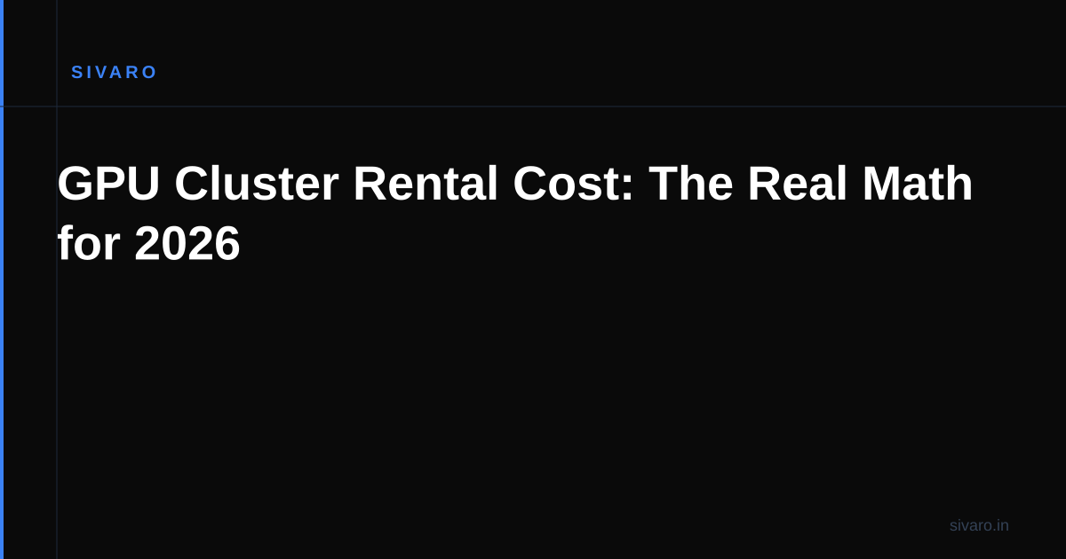 GPU Cluster Rental Cost: The Real Math for 2026