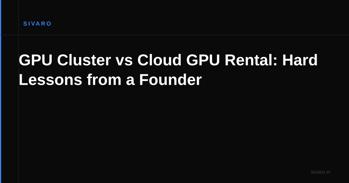 GPU Cluster vs Cloud GPU Rental: Hard Lessons from a Founder