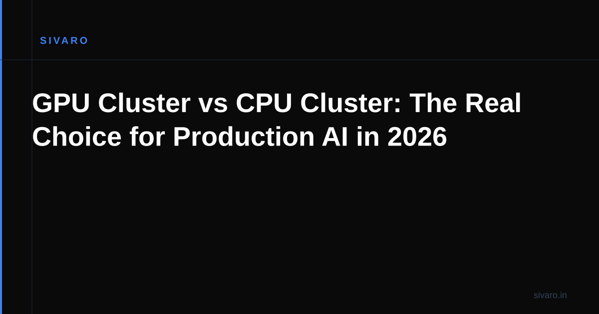 GPU Cluster vs CPU Cluster: The Real Choice for Production AI in 2026
