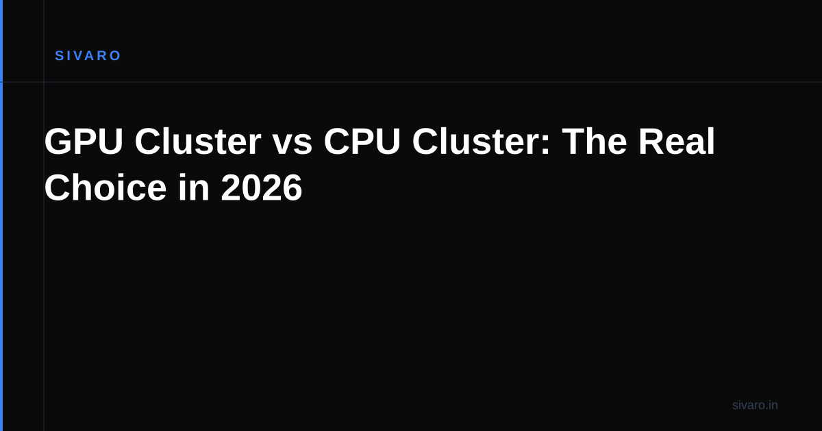 GPU Cluster vs CPU Cluster: The Real Choice in 2026
