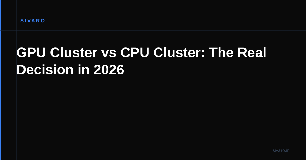 GPU Cluster vs CPU Cluster: The Real Decision in 2026