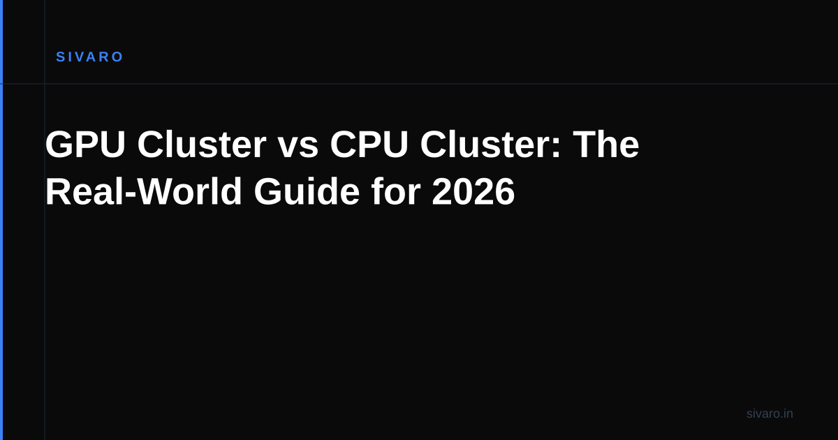 GPU Cluster vs CPU Cluster: The Real-World Guide for 2026