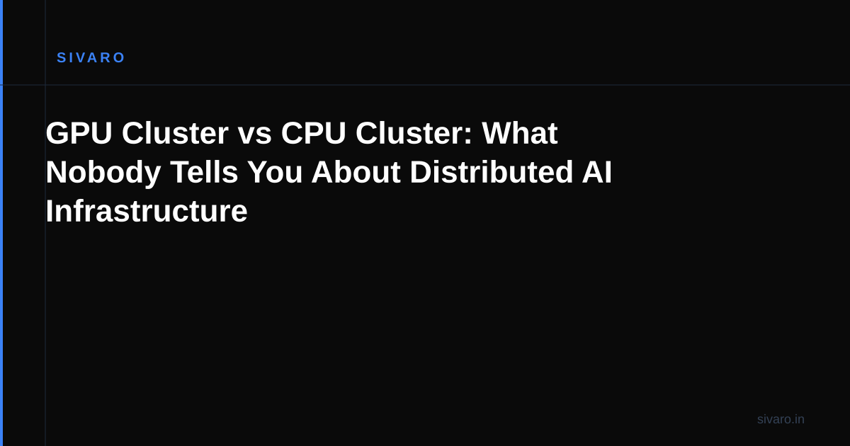 GPU Cluster vs CPU Cluster: What Nobody Tells You About Distributed AI Infrastructure