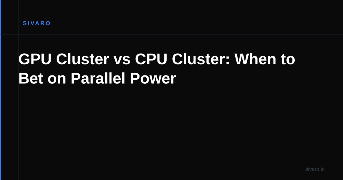 GPU Cluster vs CPU Cluster: When to Bet on Parallel Power