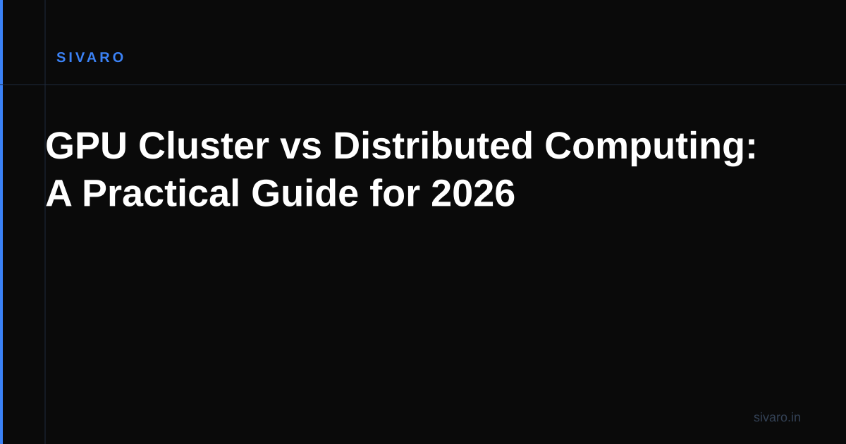 GPU Cluster vs Distributed Computing: A Practical Guide for 2026