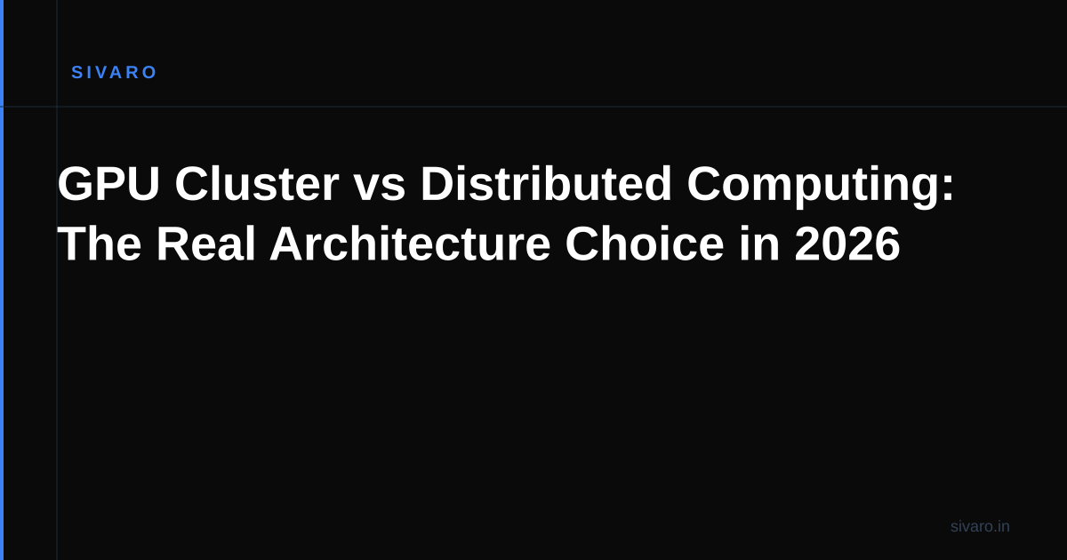 GPU Cluster vs Distributed Computing: The Real Architecture Choice in 2026