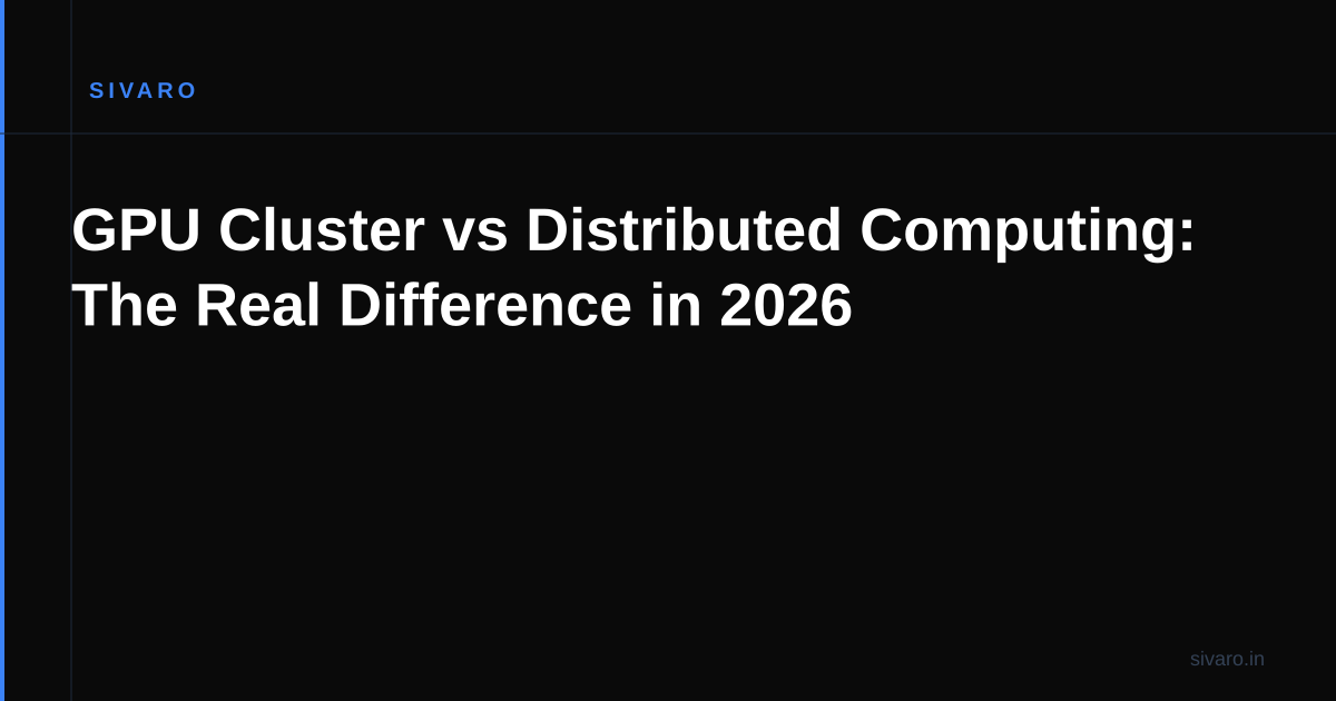 GPU Cluster vs Distributed Computing: The Real Difference in 2026