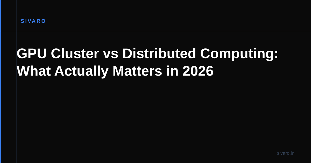 GPU Cluster vs Distributed Computing: What Actually Matters in 2026