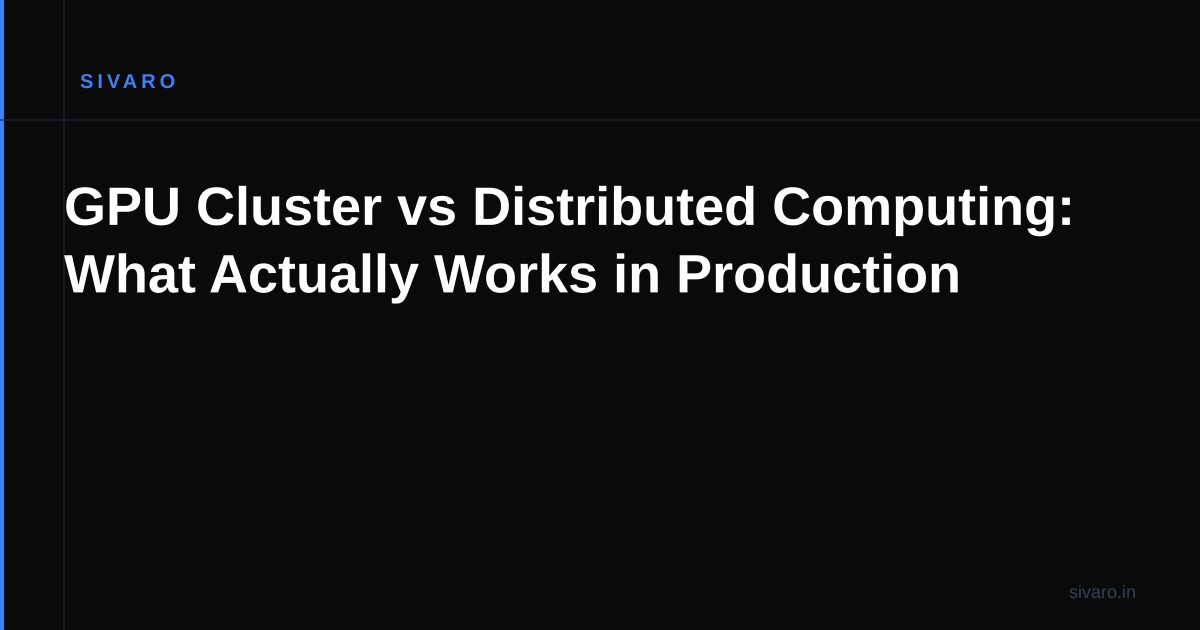 GPU Cluster vs Distributed Computing: What Actually Works in Production