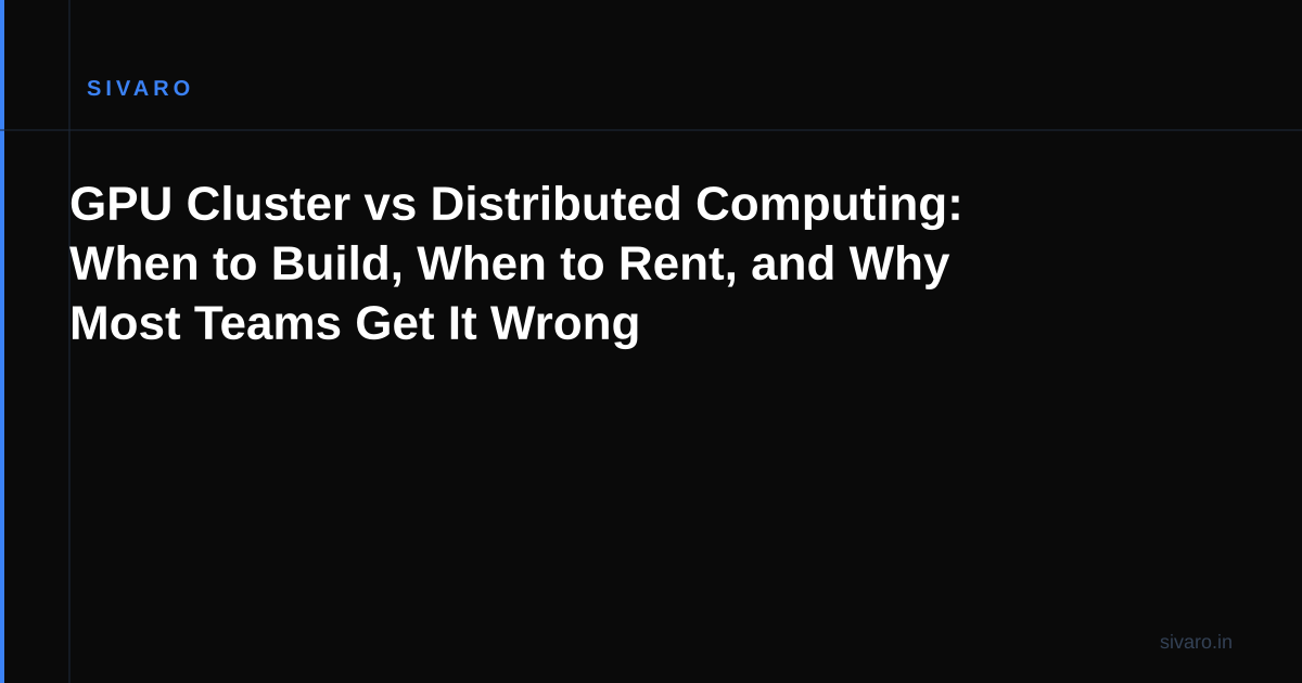 GPU Cluster vs Distributed Computing: When to Build, When to Rent, and Why Most Teams Get It Wrong