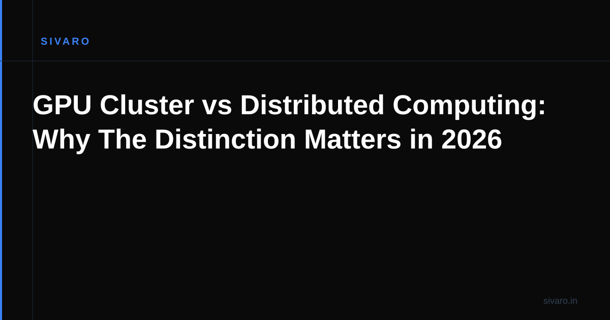 GPU Cluster vs Distributed Computing: Why The Distinction Matters in 2026
