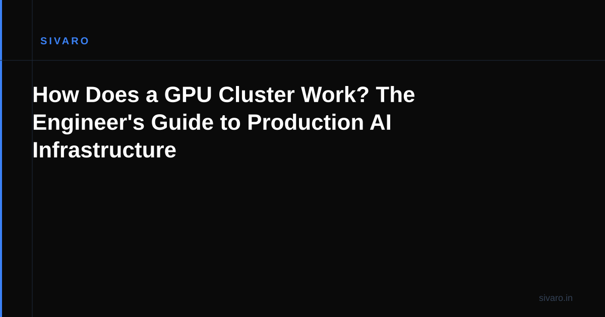 How Does a GPU Cluster Work? The Engineer's Guide to Production AI Infrastructure
